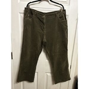 Woolrich Womens 14 Corduroy Pants 1030 Light Olive Jeans Pockets Cotton Zip